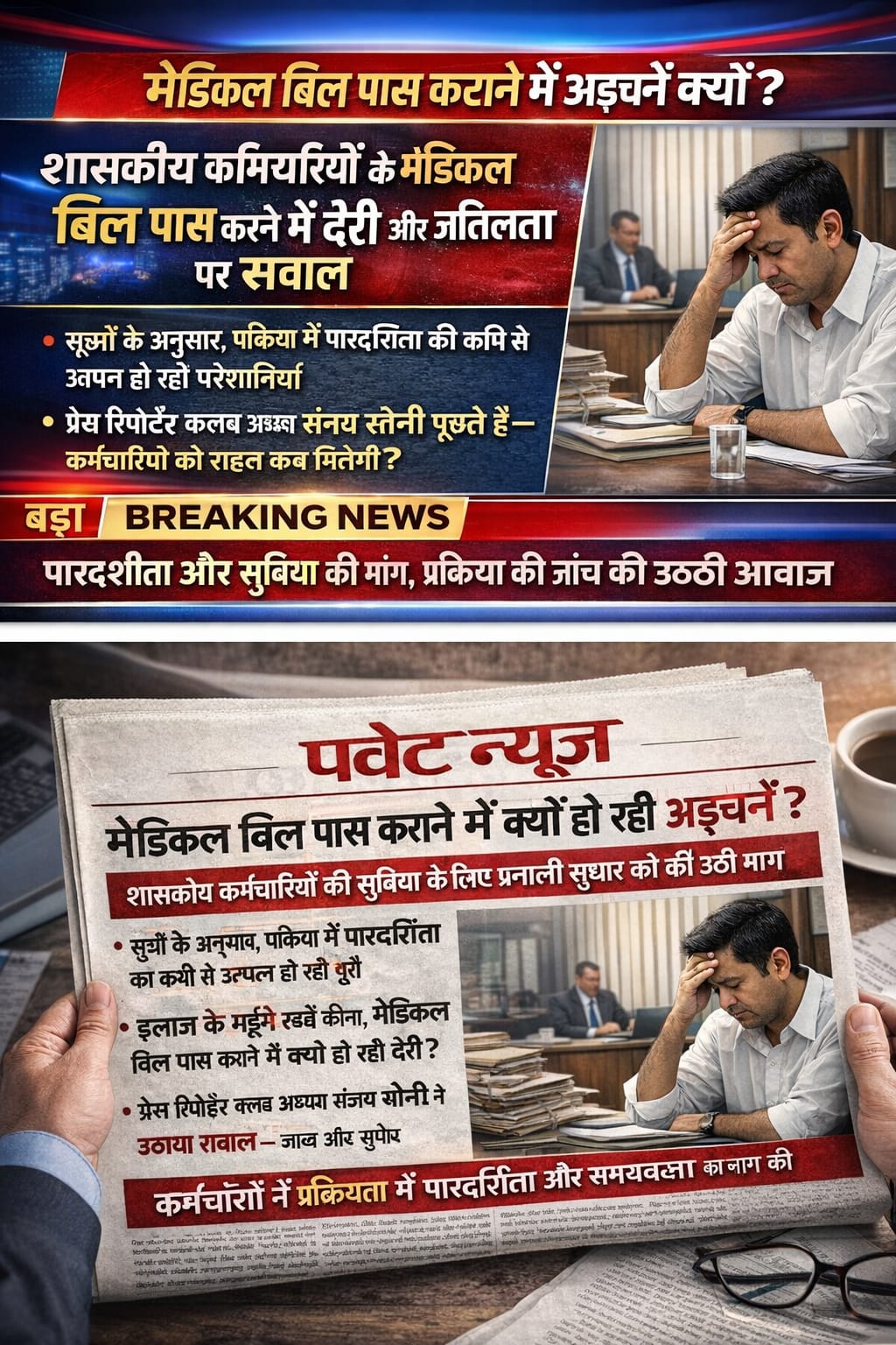 “मेडिकल बिल पास कराने में खेल क्यों? बाबू स्तर पर उठ रहे गंभीर सवाल