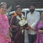 संगीता सिन्हा के बिलासपुर आगमन पर भव्य स्वागत
